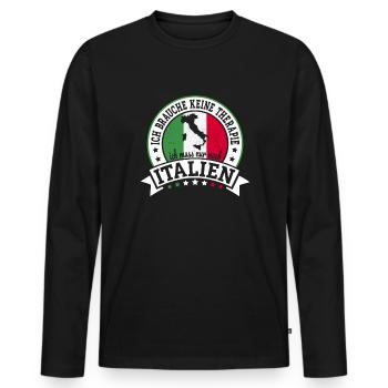 Ich muss nur nach Italien Italienurlaub Italien - Männer Premium Bio Langarmshirt - Schwarz - Vorne - Nico (187cm)