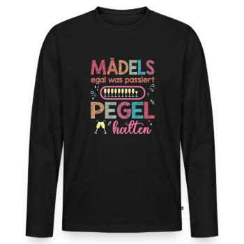 Mädels Pegel halten Mallorca Junggesellenabschied - Männer Premium Bio Langarmshirt - Schwarz - Vorne - Nico (187cm)