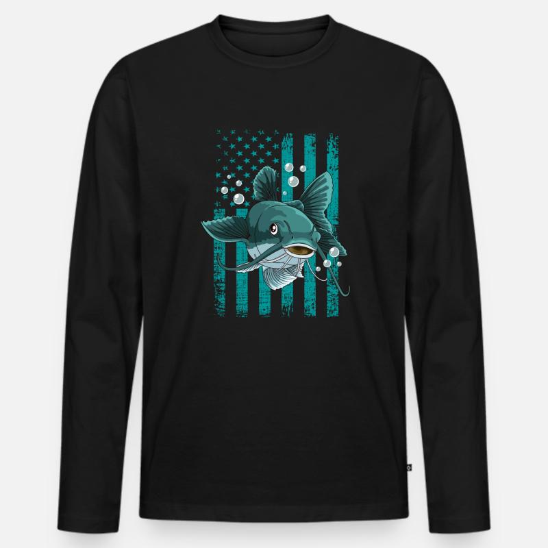 wels - Männer Premium Bio Langarmshirt - Schwarz