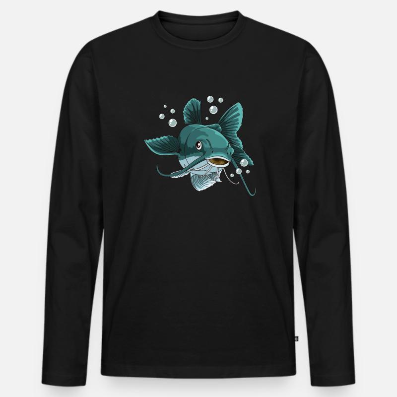 wels - Männer Premium Bio Langarmshirt - Schwarz