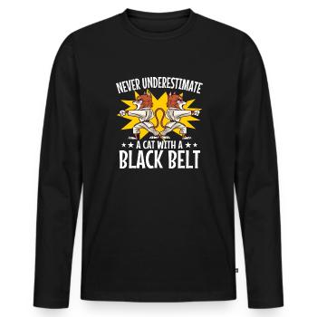Martial Arts Black Belt Karate Taekwondo - Men's Premium Organic Long Sleeve Shirt - black - Front - Nico (187cm)