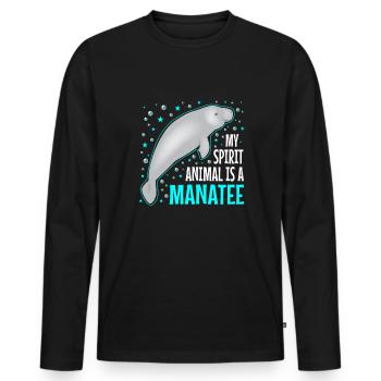 Manatee Manatee - Men's Premium Organic Long Sleeve Shirt - black - Front - Nico (187cm)