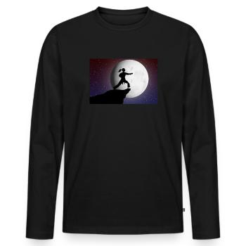 Taekwondo Filles Karaté Taekwondo Cadeau - T-shirt manches longues Premium bio Homme - noir - Devant - Nico (187cm)