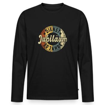 50th Anniversary Company Anniversary Gift - Men's Premium Organic Long Sleeve Shirt - black - Front - Nico (187cm)