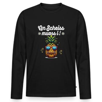 An Scheiss muss I Dirndl Ersatz & Trachtenshirt - Men's Premium Organic Long Sleeve Shirt - black - Front - Nico (187cm)