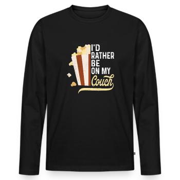 I'd rather be on my Couch Chiller Couch Potato - Men's Premium Organic Long Sleeve Shirt - black - Front - Nico (187cm)