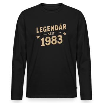 Legendary since 1983 - Men's Premium Organic Long Sleeve Shirt - black - Front - Nico (187cm)