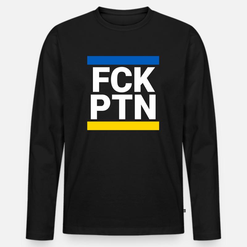 FCK PTN B / Y - Männer Premium Bio Langarmshirt - Schwarz