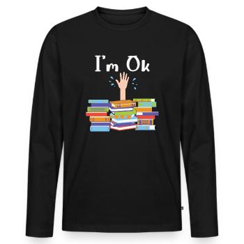 My Book smells Better than your Tablet - Männer Premium Bio Langarmshirt - Schwarz - Vorne - Nico (187cm)