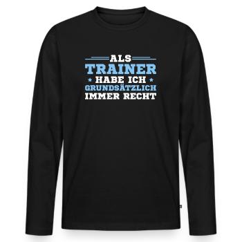 Fußballverein Handball Personal Trainer - Männer Premium Bio Langarmshirt - Schwarz - Vorne - Nico (187cm)
