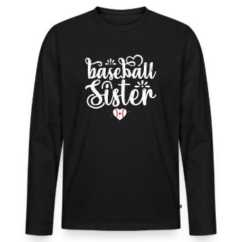 Baseball Sister Baseball Baseball Sister - T-shirt manches longues Premium bio Homme - noir - Devant - Nico (187cm)