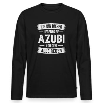Azubi Auszubildender Lehrling Ausbildung - Männer Premium Bio Langarmshirt - Schwarz - Vorne - Nico (187cm)