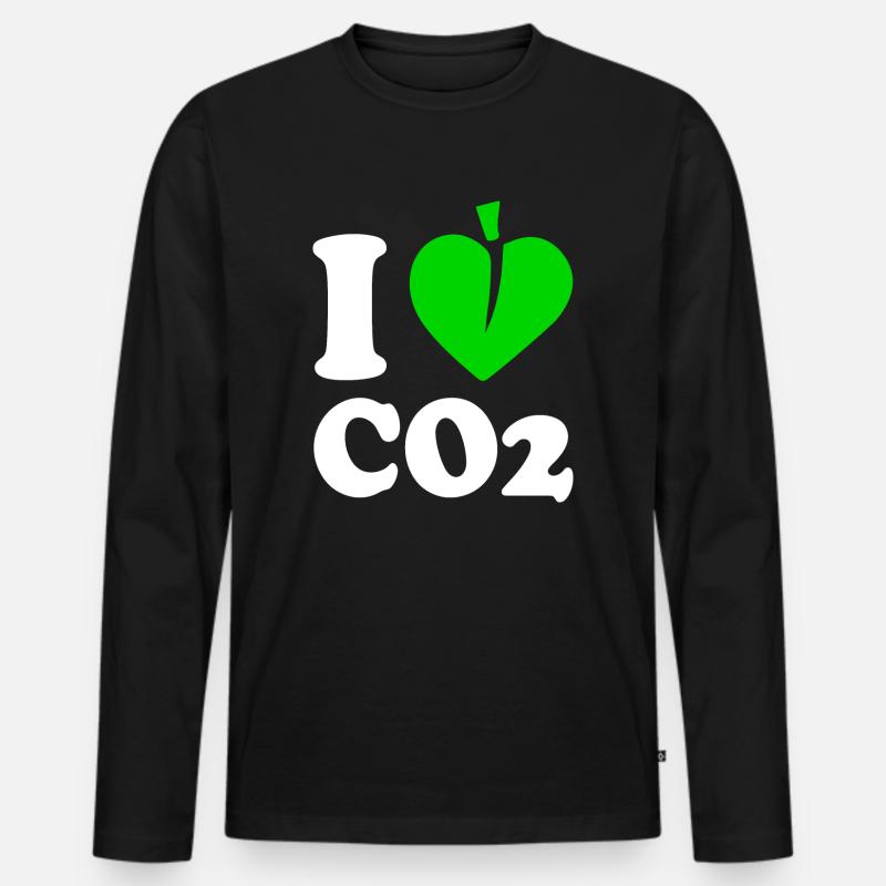 I love co2 - Männer Premium Bio Langarmshirt - Schwarz