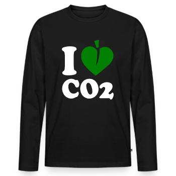 I love co2 - T-shirt manches longues Premium bio Homme - noir - Devant - Nico (187cm)