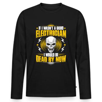 Électricien électricien électricien - T-shirt manches longues Premium bio Homme - noir - Devant - Nico (187cm)