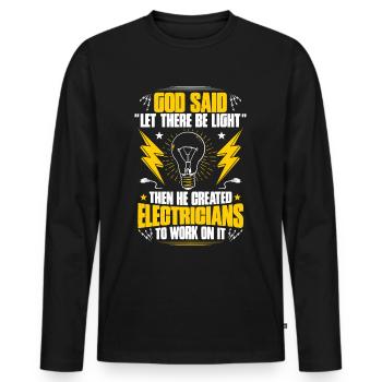 Électricien électricien électricien - T-shirt manches longues Premium bio Homme - noir - Devant - Nico (187cm)