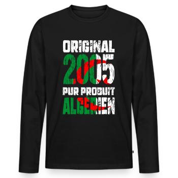 20th Anniversary - Original - 2005 - Algerian - Men's Premium Organic Long Sleeve Shirt - black - Front - Nico (187cm)
