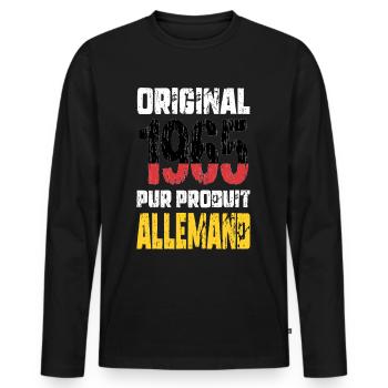 60th Anniversary - Original - 1965 - German - Men's Premium Organic Long Sleeve Shirt - black - Front - Nico (187cm)
