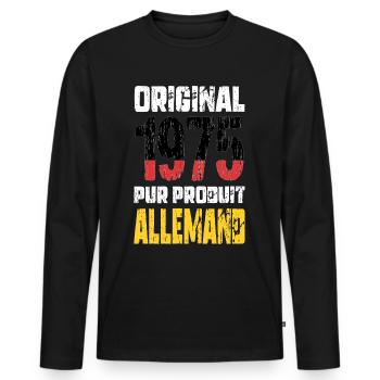 50th Anniversary - Original - 1975 - German - Men's Premium Organic Long Sleeve Shirt - black - Front - Nico (187cm)