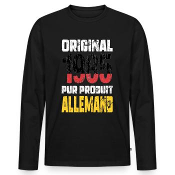 40th Anniversary - Original - 1985 - German - Men's Premium Organic Long Sleeve Shirt - black - Front - Nico (187cm)