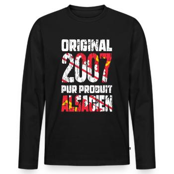 18th birthday - Original - 2007 - Alsatian - Men's Premium Organic Long Sleeve Shirt - black - Front - Nico (187cm)
