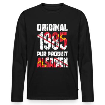 40th Anniversary - Original - 1985 - Alsatian - Men's Premium Organic Long Sleeve Shirt - black - Front - Nico (187cm)