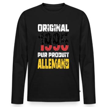 30th Anniversary - Original - 1995 - German - Men's Premium Organic Long Sleeve Shirt - black - Front - Nico (187cm)