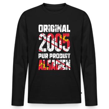 20th anniversary - Original - 2005 - Alsatian - Men's Premium Organic Long Sleeve Shirt - black - Front - Nico (187cm)