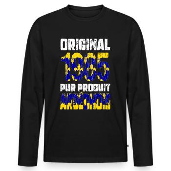40-jähriges Jubiläum - Original - 1985 - Ardèche - Männer Premium Bio Langarmshirt - Schwarz - Vorne - Nico (187cm)