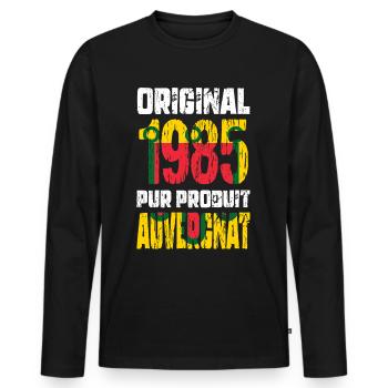 40th anniversary - Original - 1985 - Auvergne - Men's Premium Organic Long Sleeve Shirt - black - Front - Nico (187cm)