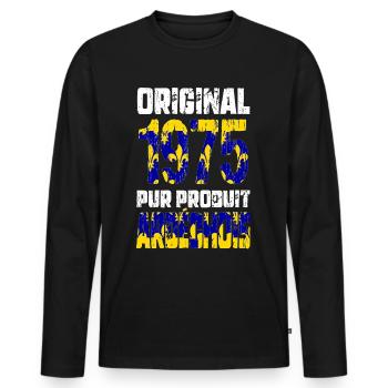 50-jähriges Jubiläum - Original - 1975 - Ardèche - Männer Premium Bio Langarmshirt - Schwarz - Vorne - Nico (187cm)