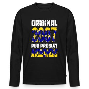 18. Geburtstag - Original - 2007 - Ardèche - Männer Premium Bio Langarmshirt - Schwarz - Vorne - Nico (187cm)