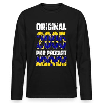 20-jähriges Jubiläum - Original - 2005 - Ardéchois - Männer Premium Bio Langarmshirt - Schwarz - Vorne - Nico (187cm)