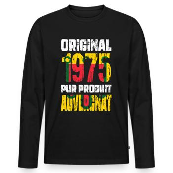 50th anniversary - Original - 1975 - Auvergne - Men's Premium Organic Long Sleeve Shirt - black - Front - Nico (187cm)