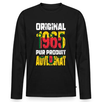 60th Anniversary - Original - 1965 - Auvergne - Men's Premium Organic Long Sleeve Shirt - black - Front - Nico (187cm)
