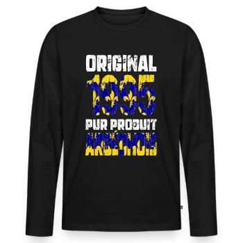 30-jähriges Jubiläum - Original - 1995 - Ardèche - Männer Premium Bio Langarmshirt - Schwarz - Vorne - Nico (187cm)