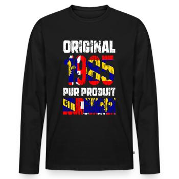 40. Jubiläum - Original - 1985 Burgundisch - Männer Premium Bio Langarmshirt - Schwarz - Vorne - Nico (187cm)