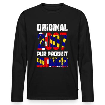 18. Geburtstag - Original - 2007 Burgund - Männer Premium Bio Langarmshirt - Schwarz - Vorne - Nico (187cm)