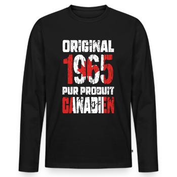 60th Anniversary - Original - 1965 - Canadian - Men's Premium Organic Long Sleeve Shirt - black - Front - Nico (187cm)