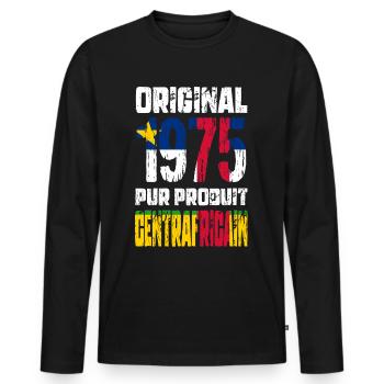 50 Years Anniversary - Original 1975 Central African - Men's Premium Organic Long Sleeve Shirt - black - Front - Nico (187cm)