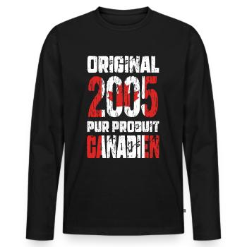 20th Anniversary - Original - 2005 - Canadian - Men's Premium Organic Long Sleeve Shirt - black - Front - Nico (187cm)