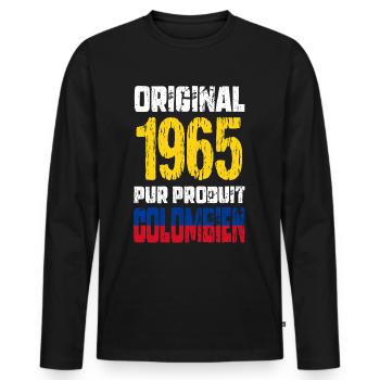 60. Geburtstag - Original - 1965 - Kolumbianisch - Männer Premium Bio Langarmshirt - Schwarz - Vorne - Nico (187cm)