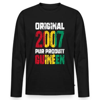 18. Geburtstag - Original 2007 - Guineisch - Männer Premium Bio Langarmshirt - Schwarz - Vorne - Nico (187cm)