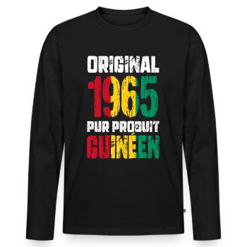 60. Geburtstag - Original 1965 - Guineisch - Männer Premium Bio Langarmshirt - Schwarz - Vorne - Nico (187cm)
