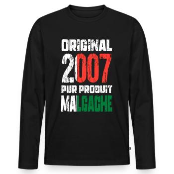 18. Geburtstag - Original 2007 - Madagaskar - Männer Premium Bio Langarmshirt - Schwarz - Vorne - Nico (187cm)