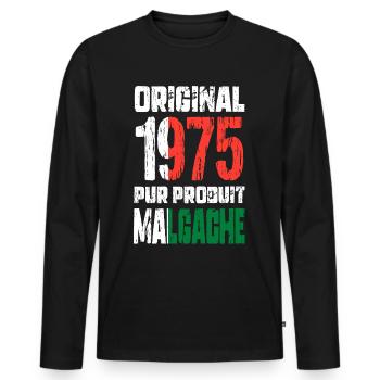 50-jähriges Jubiläum - Original 1975 - Madagassisch - Männer Premium Bio Langarmshirt - Schwarz - Vorne - Nico (187cm)