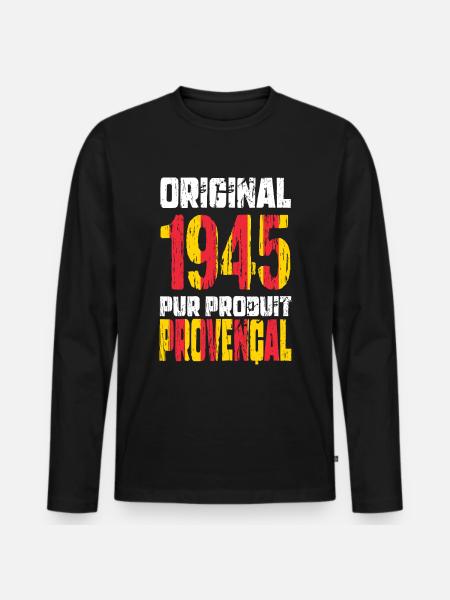 80. Jahrestag - Original 1945 - Provenzalisch - Männer Premium Bio Langarmshirt - Schwarz