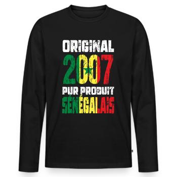 18th Birthday - Original 2007 - Senegalese - Men's Premium Organic Long Sleeve Shirt - black - Front - Nico (187cm)