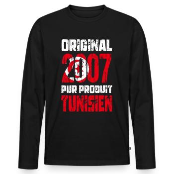18th Birthday - Original 2007 - Tunisian - Men's Premium Organic Long Sleeve Shirt - black - Front - Nico (187cm)
