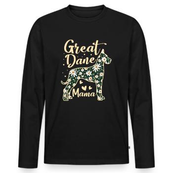 Great Dane Mom Mama Grandma Animal Pet Dog Lover - Men's Premium Organic Long Sleeve Shirt - black - Front - Nico (187cm)